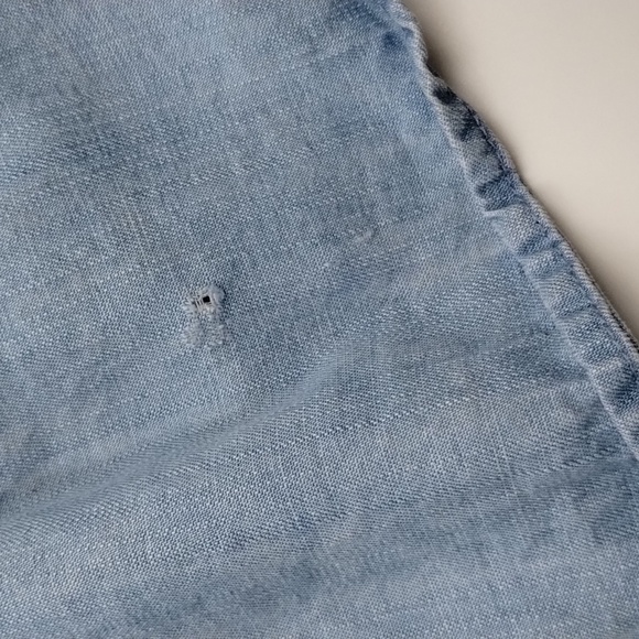 The impeccable pig tank top blouse denim blue chambray medium summer smocked - Picture 7 of 10